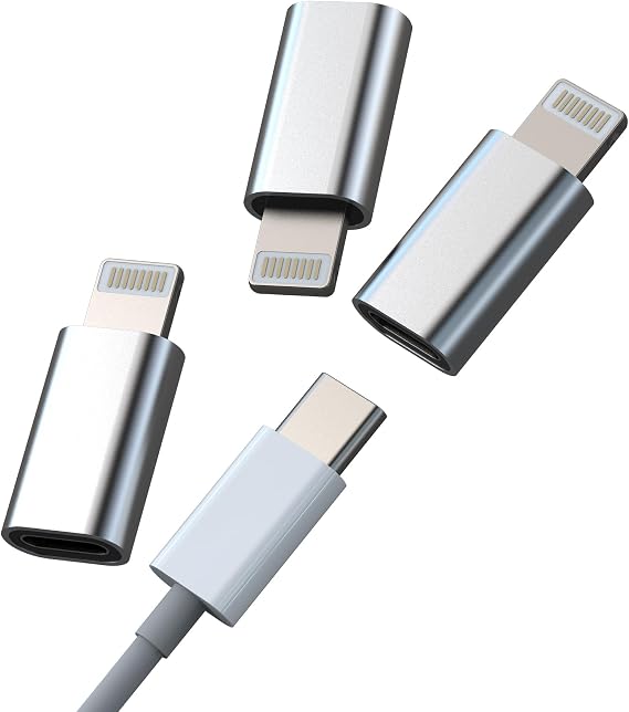 Lightning to USB C Adapter (3 Pack)Type C Female Lightening Male Cable Adaptor Charger Jack Converter for Apple iPhone 14 Pro Max for iPad Connector Data Cord Dongle Accessories Charging Port Splitter