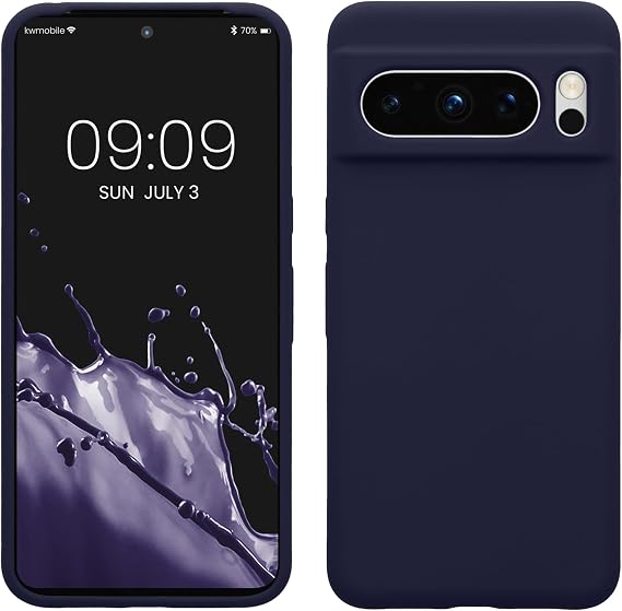 kwmobile Case Compatible with Google Pixel 8 Pro Case - TPU Silicone Phone Cover with Soft Finish - Deep Ocean