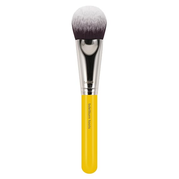 Bdellium Tools Professional Makeup Brush - Studio Series 988 BDHD Phase I Large Face Foundation/Powder - With Soft Synthetic Fibers, For Application & Blending (Yellow, 1pc)