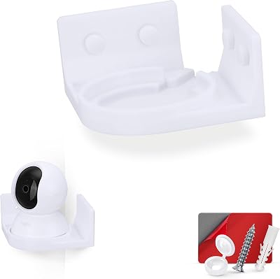 Corner Wall Mount Holder For Tapo PanTilt C200 & C210 Smart Security Camera, Custom Designed Bracket, Reduce Blind Spots & Clutter, Easy to Install, Adhesive & Screw In White