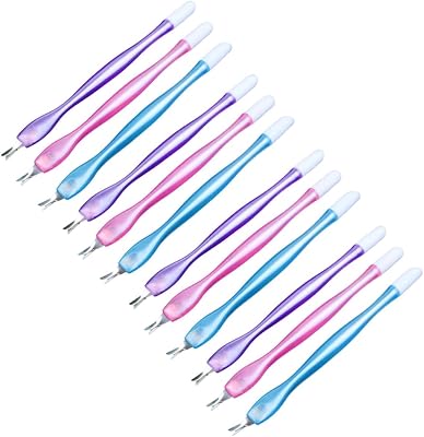 15pcs Nail Art Tool Set Skin Care Tools Gel Polish Remover Kit Callus Remover Fork Cuticle Care Kit for Home Salon Random Color