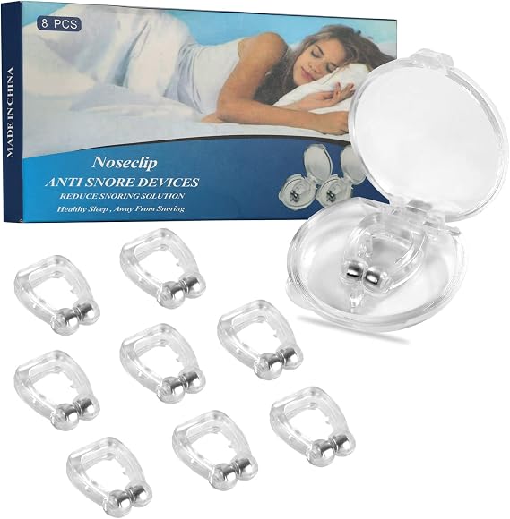 Anti Snoring Devices - MoNing Anti Snoring Nose Clip - Silicone Magnetic Snore Stopper, Provide Effective Snoring Solution - Comfortable and Effective to Stop Snoring (8 PCS)