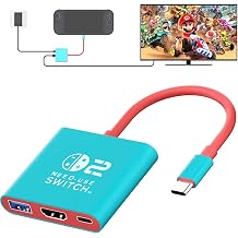 Switch 2 Dock, Portable TV Adapter with HDMI 4K@60Hz, USB 3.0 and 100W Charge Port Compatible with Nintendo Switch 2/Steam Deck/ROG Ally/Legion GO