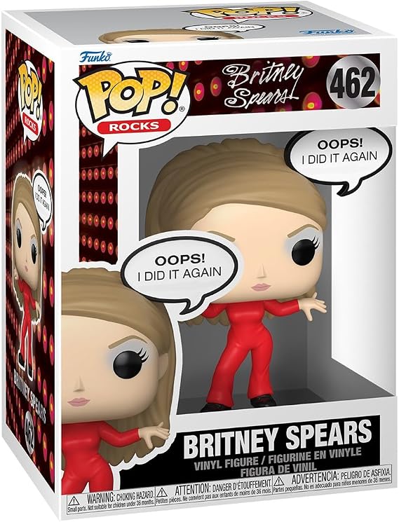 Funko POP! Sayings: Britney Spears - Oops, I Did It Again | Official Music Merch - Collectable Vinyl Figurine for Shelf Display - Birthday Gift Idea for Fans and Collectors