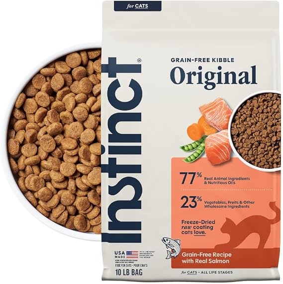 Instinct Original Dry Cat Food, Raw Coated Kibble, Real Salmon, 10 lb. Bag