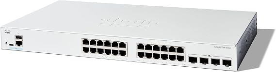Cisco Catalyst 1300-24T-4X Managed Switch, 24 Port GE, 4x10GE SFP+, Limited Lifetime Protection (C1300-24T-4X)