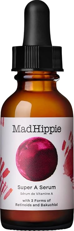 Mad Hippie Super A Retinol Serum for Face Potent Skin Repair & Anti-Aging Serum with 3 Retinoids, Bakuchiol + Hydrating Hyaluronic Acid, 1.02 Oz