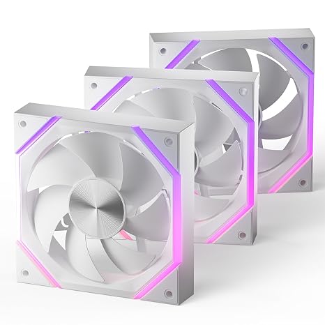 Asiahorse Nyota 120mm Case Fan with Efficient Cooling, ARGB Fan Lighting, 800-1800RPM Speed Control, and Whisper-Quiet Operation Under 29 dB, Unique Design for PC
