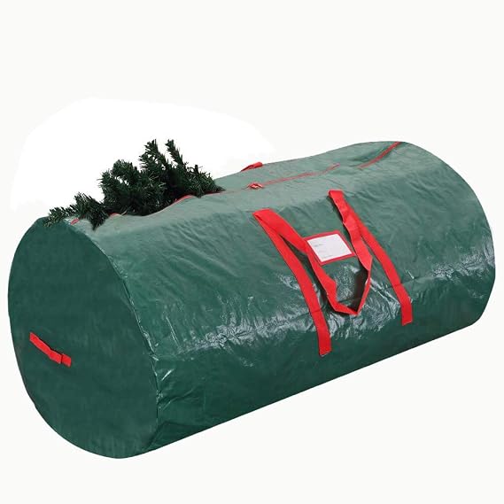 Christmas Tree Storage Bag | Fits Up to 7' Tall Disassembled Holiday Tree | 52 X 30 X 30 | Artificial Tree Container with Handles | Xmas Storage Case Box with Sleek Zipper (Green)