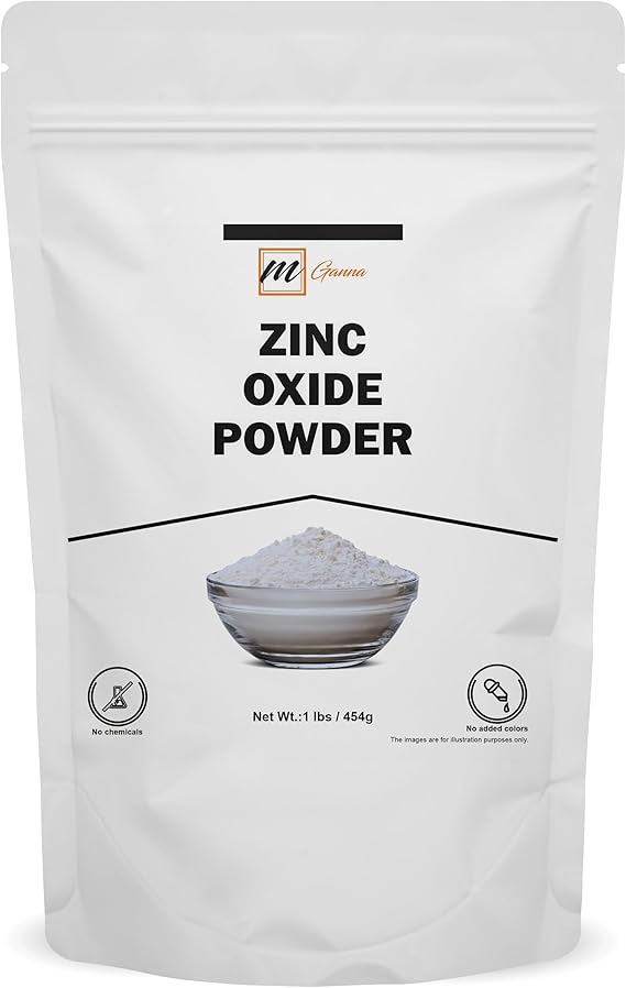 100% Natural Zinc Oxide Powder (Non-Nano and Uncoated) for Skin Hair and Health Care 1 LBS / 454 GMS