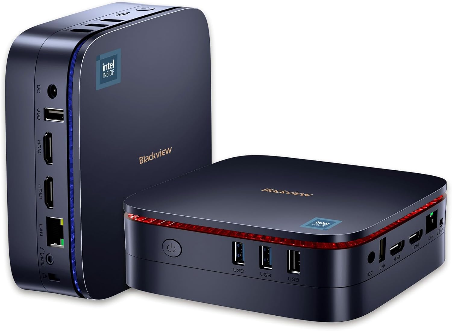 Blackview MP60 Mini PC 8GB DDR4 RAM 256GB M.2 SSD, Mini Computer with Processor Intel N5095, VESAHomeBusiness Mini Desktop Computer, 4K HD Dual HDMI Gigabit Ethernet, Blue