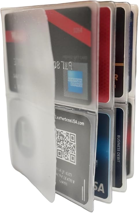 LB LEATHERBOSS Set of 2 - Replacement Plastic Insert for Hipster Wallets, Card or Picture Insert 2 High Stacked Up