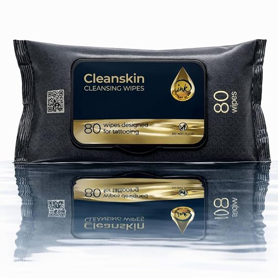 Cleanskin Tattoo Wipes 80 Count, Green Soap for Tattooing, PMU & Aftercare