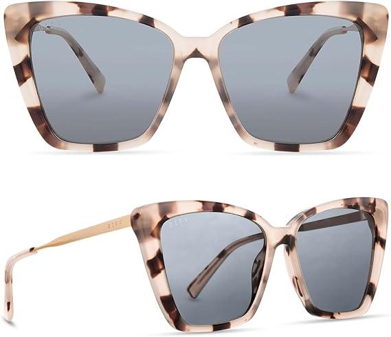 DIFF Becky II Cream Oversized Sunglasses for Women, Fashionable & Stylish