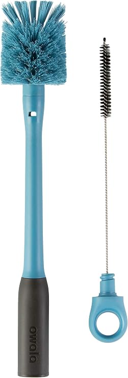 Owala 2-in-1 Water Bottle Brush Cleaner and Straw Cleaner Brush,Water-Bottle-Brush with Removable Head and Twist n Hide Straw-Brush,Smokey Blue,(Pack of 12)