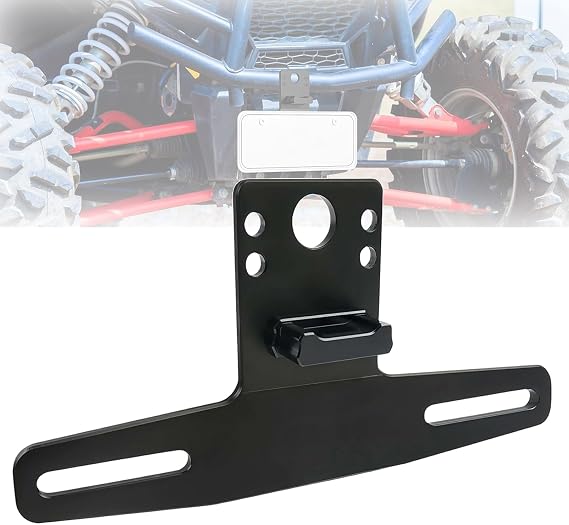 UTV License Plate Bracket with LED Light for Segway Fugleman UT10 Crew 2022-2026, Rear License Plate Mount Holder for UTV Side by Side, Aluminum License Plate Frame