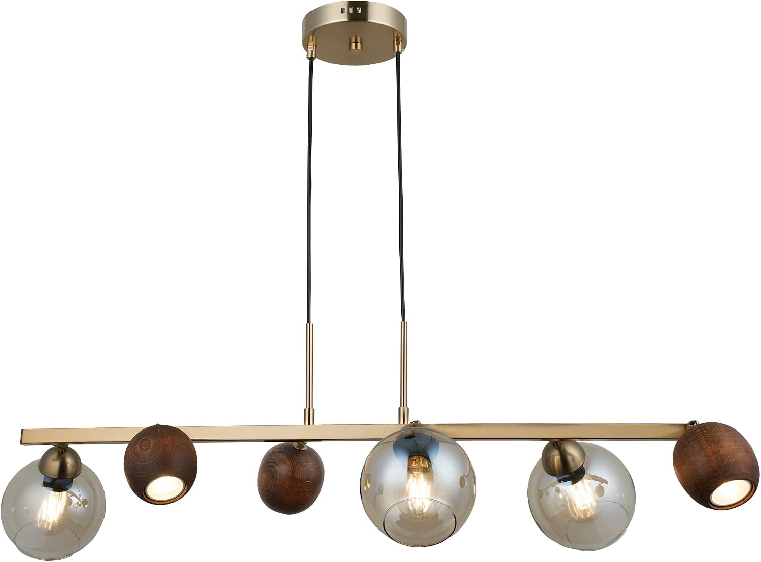 Lucea JAMO 3+3 ANTIQUE LACQUER SEQUENTIAL CHANDELIER 3XGU10+3XE27