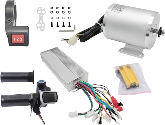 48V DC 2000W Brushless Motor Controller Kit with LCD Throttle Grip 3-Speed Switch for Go Kart, e-Bike (2000W)