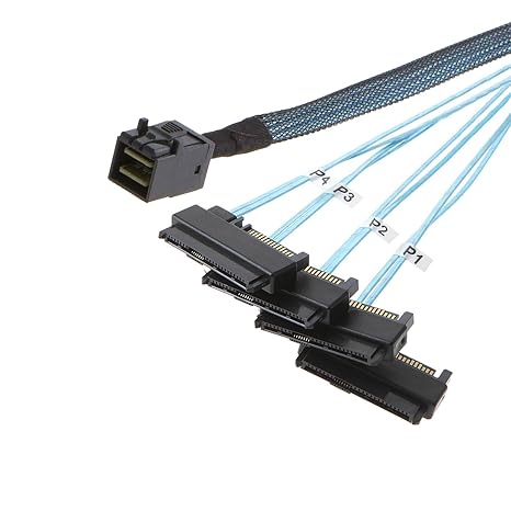 2PCS SFF-8643 Internal Mini SAS HD to (4) 29pin SFF-8482 connectors