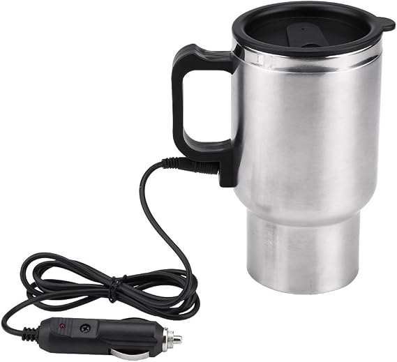 Electric Car Kettle, 12V 450ml Electric In car Stainless Steel Travel Heating Cup Coffee Tea Car Cup Mug,Portable In car Heating Cup Coffee Tea Warmer Cup