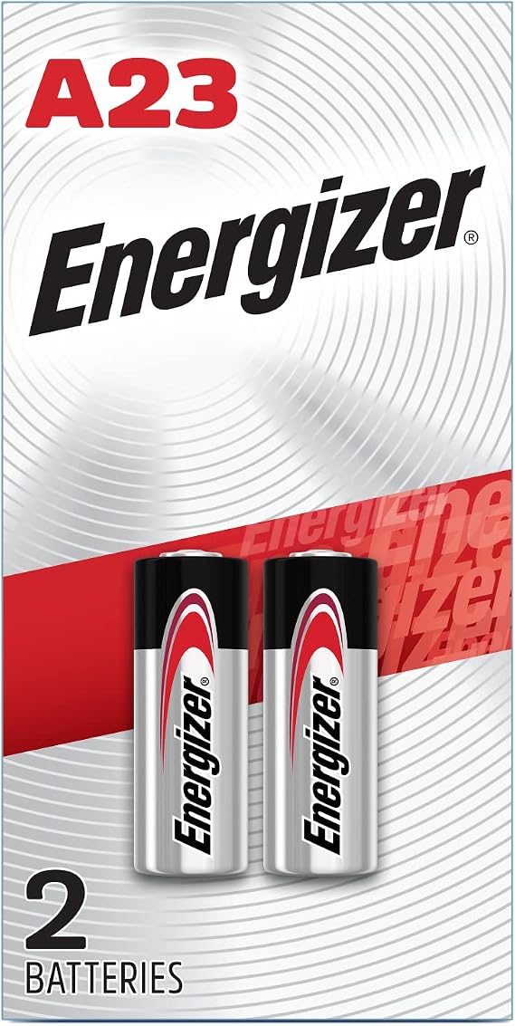 Energizer A23 Batteries, A23 Battery Alkaline, 2 Count | For garage door openers, keyless entry, cameras, and security devices; 12V 23A battery