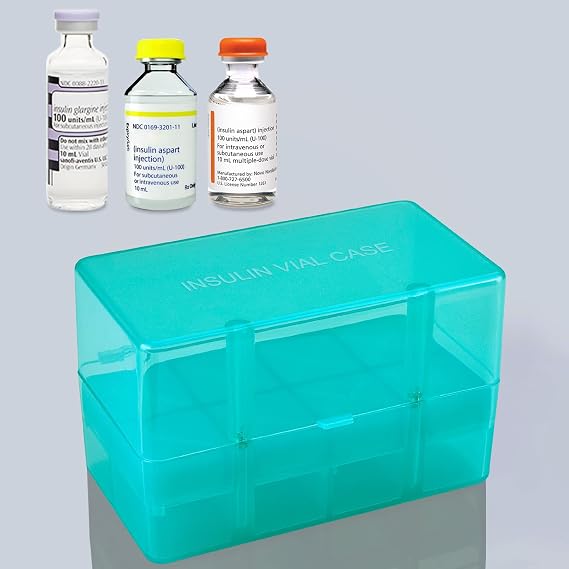 8-Holes Medication Vial Storage Box for Fridge, Insulin Vial Holder Organizer Case Fits Various 5ml-15ml Injectable Medicines Vials - Green
