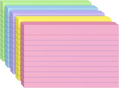 Index Cards 4x6, 200 Sheets, Ruled Color Flash Cards for Effective Studying and Note-Taking, Premium Note Cards, Essential School Supplies for College & Office, Home Organization & Study Supplies