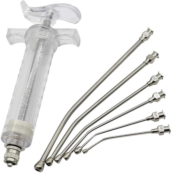 Bird Feeding Syringe Feeding Tubes for Baby Birds Parrot Hand Feeding Syringe with 6 Pcs Curved Gavage Tubes (50ML)
