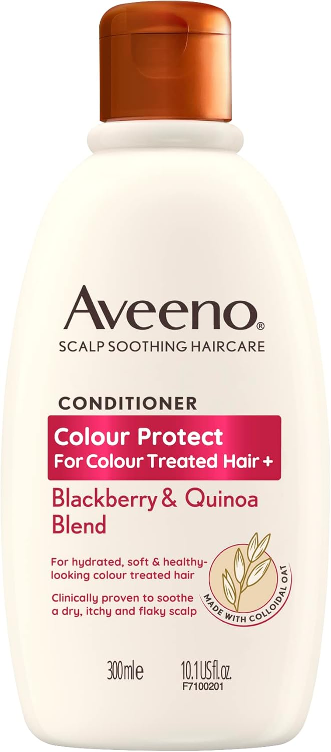 Aveeno Scalp Soothing Haircare Colour Protect Conditioner, Blackberry & Quinoa Blend, for Colour Treated Hair, Soothes Dry, Itchy &