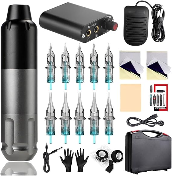 Tattoo Machine Tattoo Machine Tattoo Machine Tattoo Pen Set Portable One-piece Machine Low Noise Durable Embroidery,Tattoo,Eyebrow Tattoo,Lip Lining C | 便携式、一体機、低ノイズ、耐久性のある