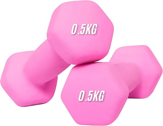 Neoprene Dumbbells Set Pair – Iron Hand Weights for Strength Training, Aerobic Workout & Home Gym Fitness (0.5kg–10kg)