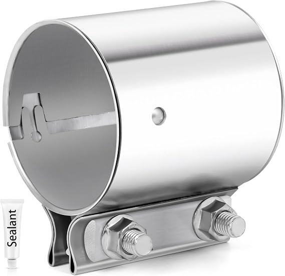 Exhaust Clamp Butt Joint 304 Stainless Steel Band Clamp Sleeve Couple Reducer (3.0 inch)