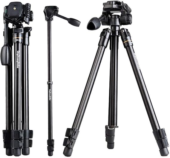 52 Inch Portable Camera/Phone Aluminum Tripod,Compact and Lightweight Tripod with 360 Panorama Ball Head for Travel and Work Professional Photography