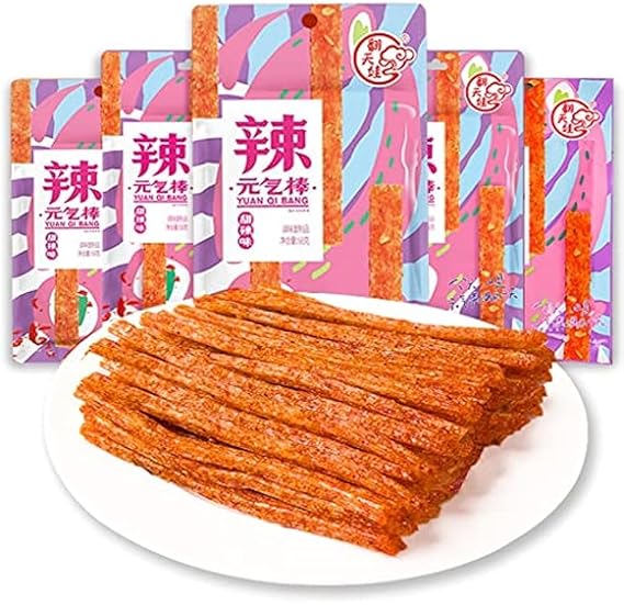 Latiao Spicy Strips Nostalgia Spicy Small Gluten, Instant Classic hot&Spicy Flavor Chinese Special Snack Food, Ready to eat Delicious Snack, Vegan, 68g/2.39 Ounces per Pack (Slightly Spicy,1 Pack)