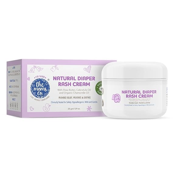 The Moms Co. Natural Diaper Rash Cream with Zinc Oxide, Organic Chamomile & Jojoba Oils, Oat Protein - 25g