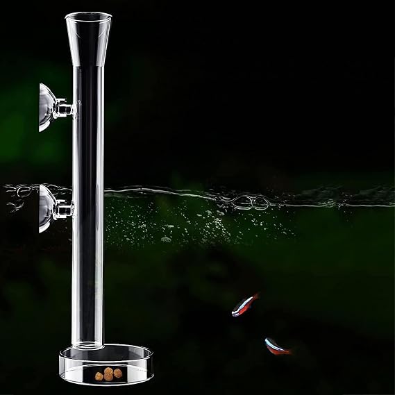 Mipukbay Glass Aquarium Feeder Set - 9.8 Inch Shrimp Feeding Tube & Dish for Fish, Shrimp, and Bottom-Dwelling Aquatic Pets