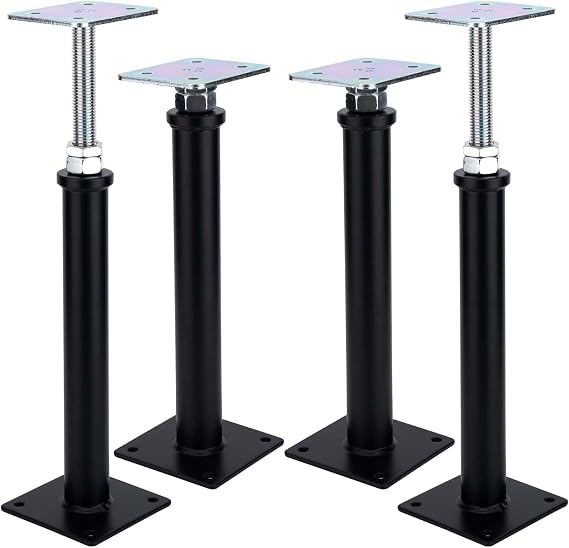 4 Pack Adjustable Floor Jack, 32-42 cm, Mini Screw Jack, Floor Straightener,Level Supports