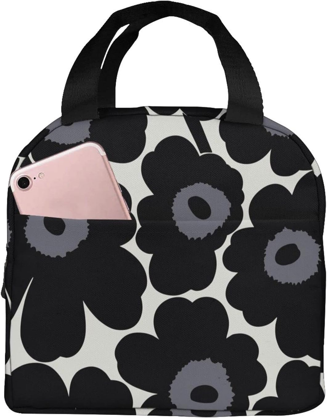 Marimekko Floral Insulated Lunch Bag, Bento Bag, Thermal, Insulated, Insulated Bag, Handbag, Lunch Bag, Cooler, Waterproof Lunch Bag, Unisex, Large Capacity, Students