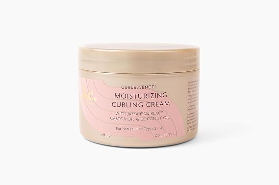 KeraCare CurlEssence Moisturizing Coconut Curling Cream - With Jamaican Black Castor Oil & Coconut Oil - For Curly Hair - SIlicone and Paraben Free - 11.25 oz