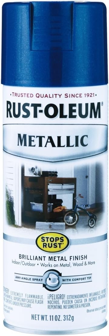 12 Oz Cobalt Blue Metallic Stops Rust Spray Paint [Set of 6]
