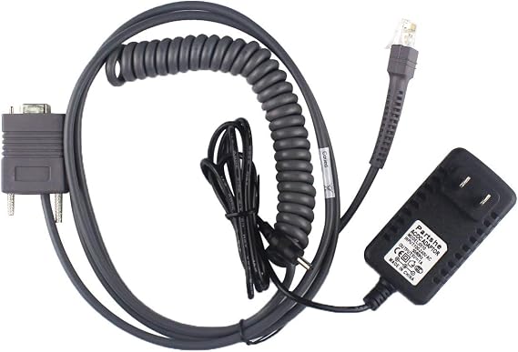 3M RS232 Serial Cable & 5V 1A AC Adapter Power Supply for Motorola Symbol LS2208 LS4278 LS4208 Barcode Scanner