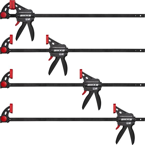 4-Pack 24" Bar Clamps for Woodworking Set with GS Certificate | One-Handed Wood Clamps/Spreader, Quick-Release F Clamps Set, 177 lbs Load Limit