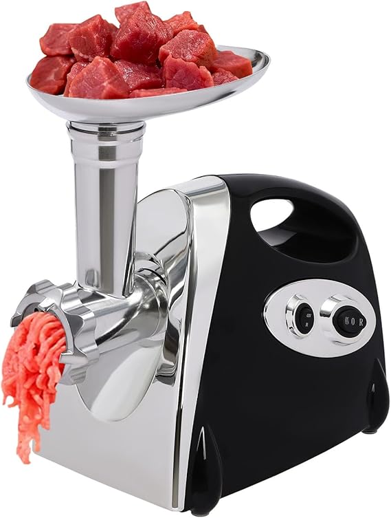 Electric Meat Mincer Grinder and Sausage Maker, 800W Food Grinding Mincing Machine Copper Motor, Stainless Steel, 3 Different Cutting Plates