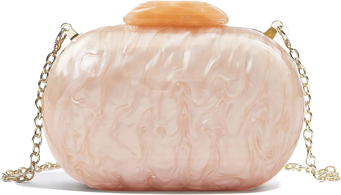 Acrylic Clutch Purses for Women formal, Evening Bags with Gold Chain for Party Anniversary