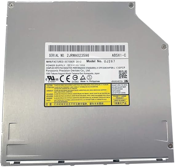 UJ267 UJ-267 9.5mm SATA Slot-in 6X 3D Blu-ray Burner BD RW Drive for MacBook Pro Dell Alienware M14x XPS 14z 15z and Sony Vpcz1 Vpcz117gg Laptops