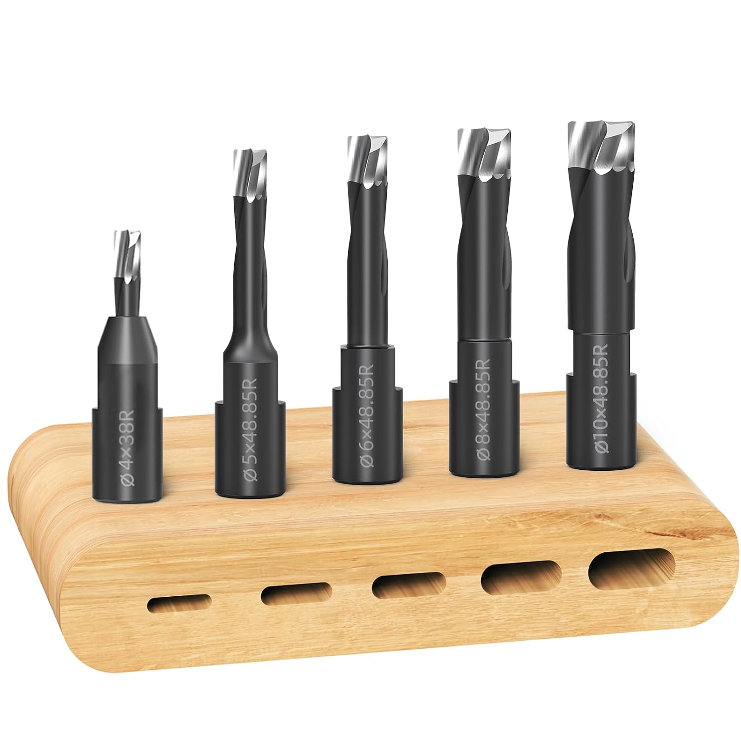5pcs Solid Carbide Router Bits Set for Domino Joiner Machine,Domino Bit Cutter Kit,Precision Mortise Creation for 4-5-6-8-10mm Domino Tenons,Cutting Tools for Domino Jointing Machines DF500
