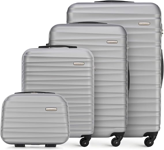 Wittchen Travel Suitcase Hand Luggage Cabin Luggage Rolling Suitcase Hard Shell gray