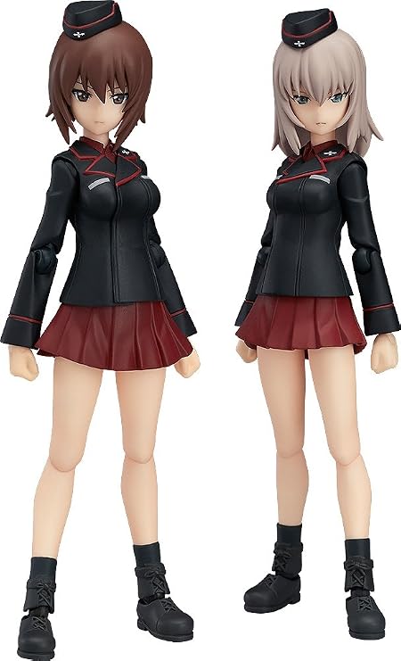 figma Girls und Panzer Anime Version Maho Nishizumi & Erika Itsumi Not to Scale ABS&PVC Painted Action Figure | Non-scale, ABS & PVC, Pre-painted