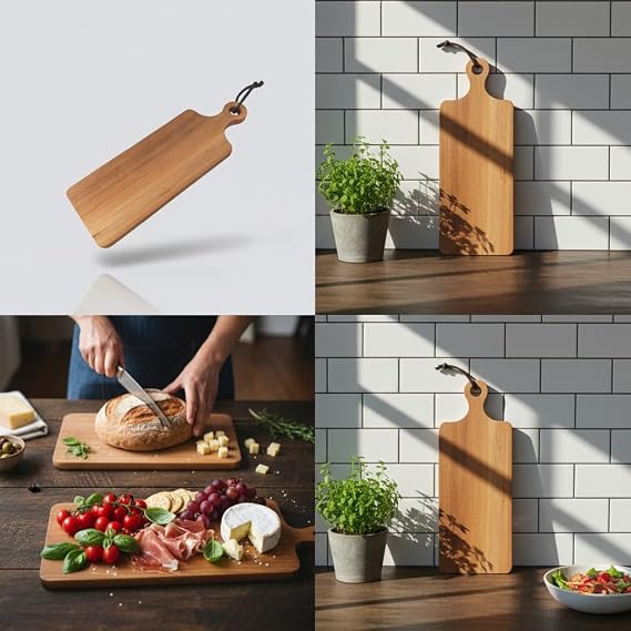 Deconox Akasya Kesme ve Sunum Tahtası Antibakteriel Yıkanabilir Doğrama Tahtası Dikdörtgen 32x11CM | Yıkanabilir Akasya Peynir Sunum Tahtası