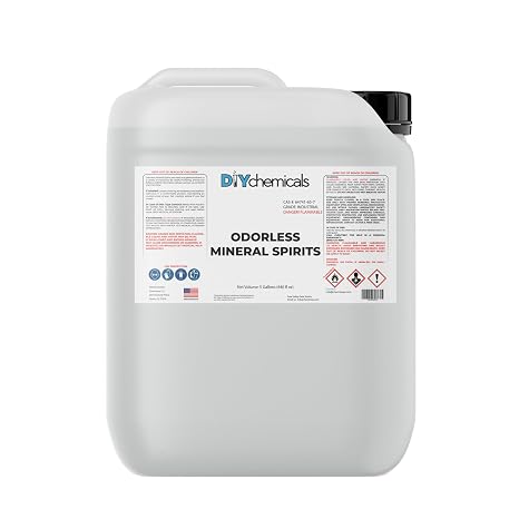 Odorless Mineral Spirits - Use in Paint Thinning, Degreasing, Cleaning, Wood Finishing, Lacquers, Automotive Parts Cleaning - Made in USA (5 Gallon)